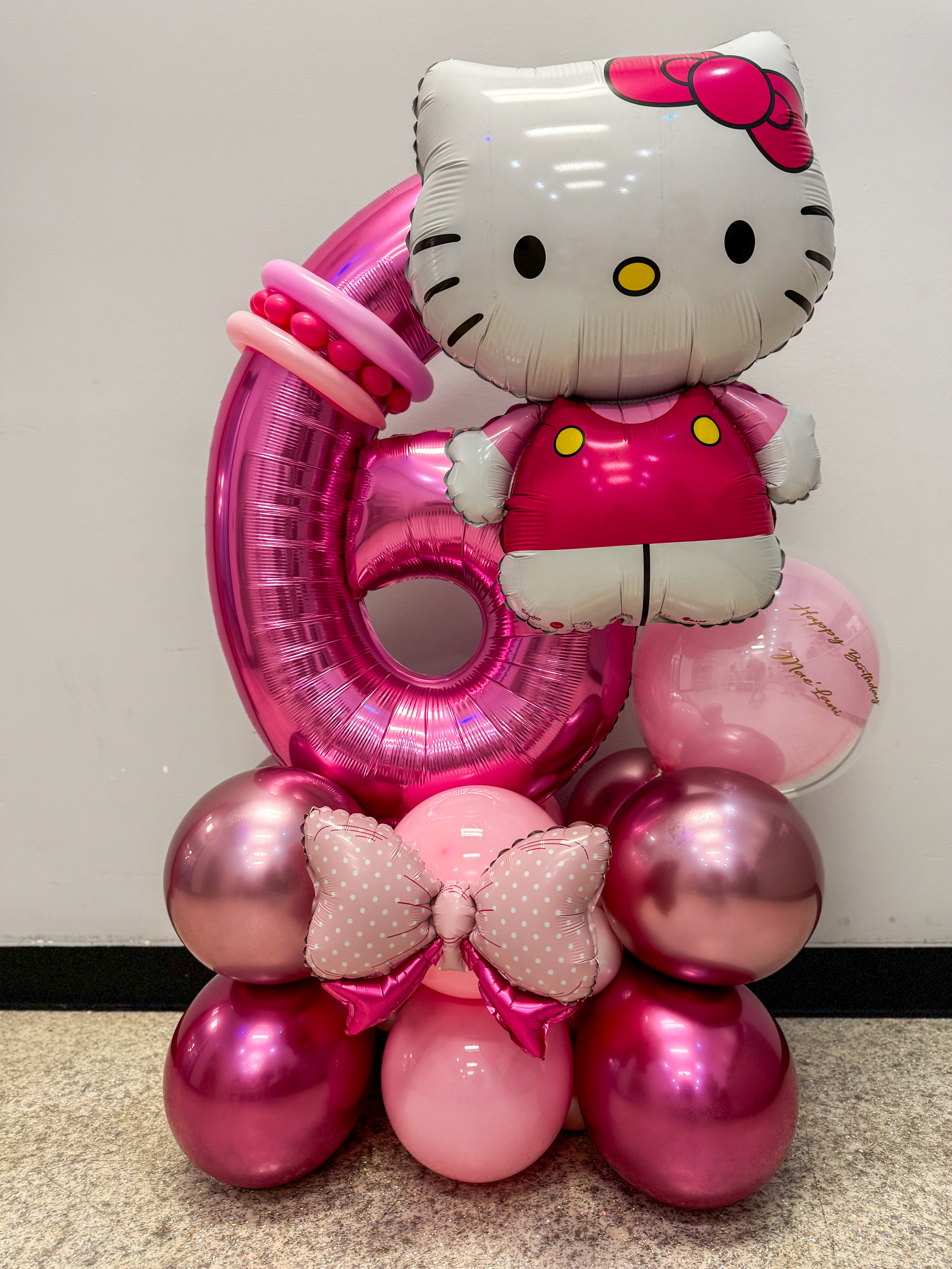 Cherry balloon centerpieces for party table